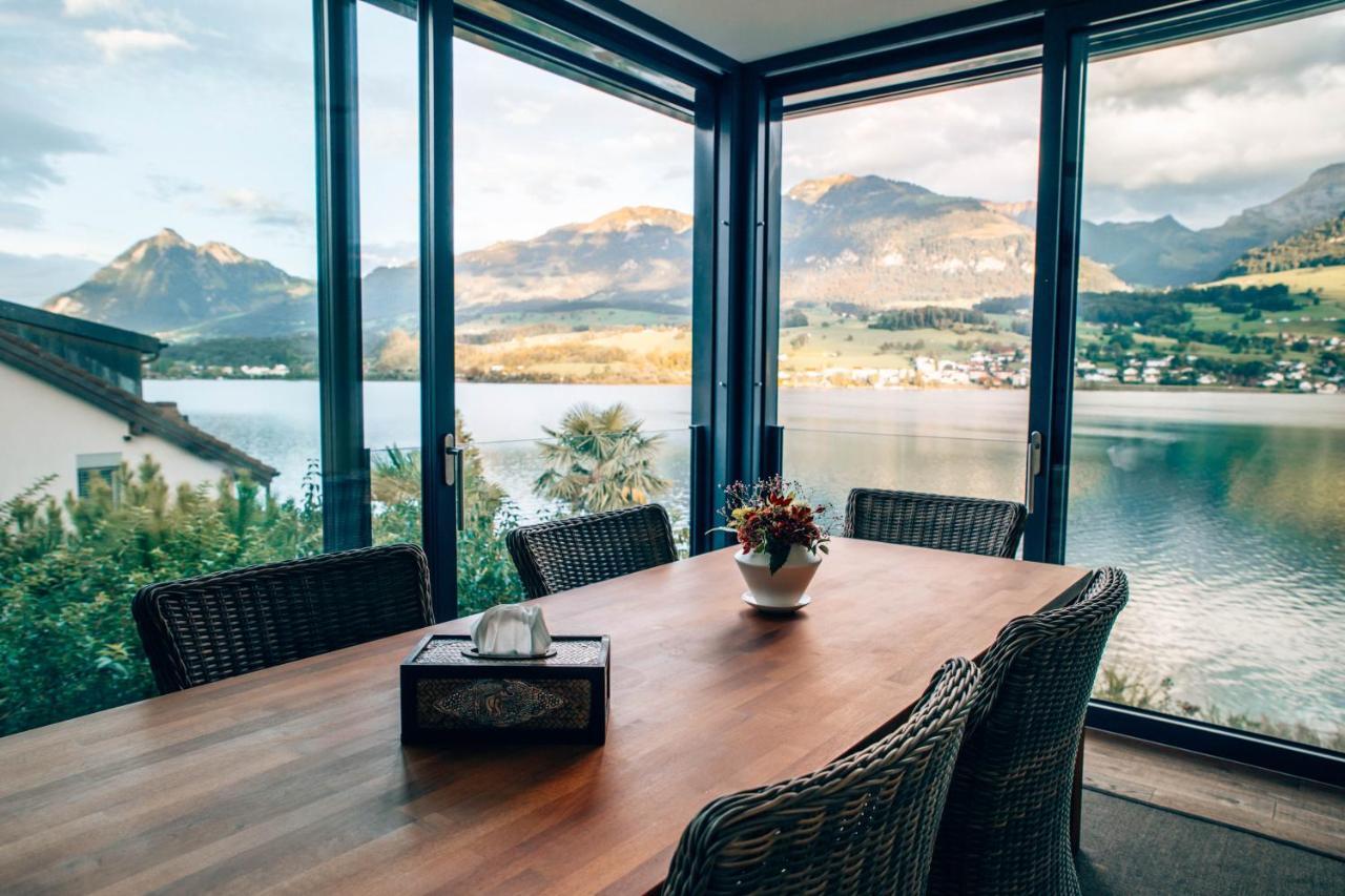 Luxury Loft On Top Of Villa Wilen With Tremendous Views By The Lake Sarnen Exterior photo